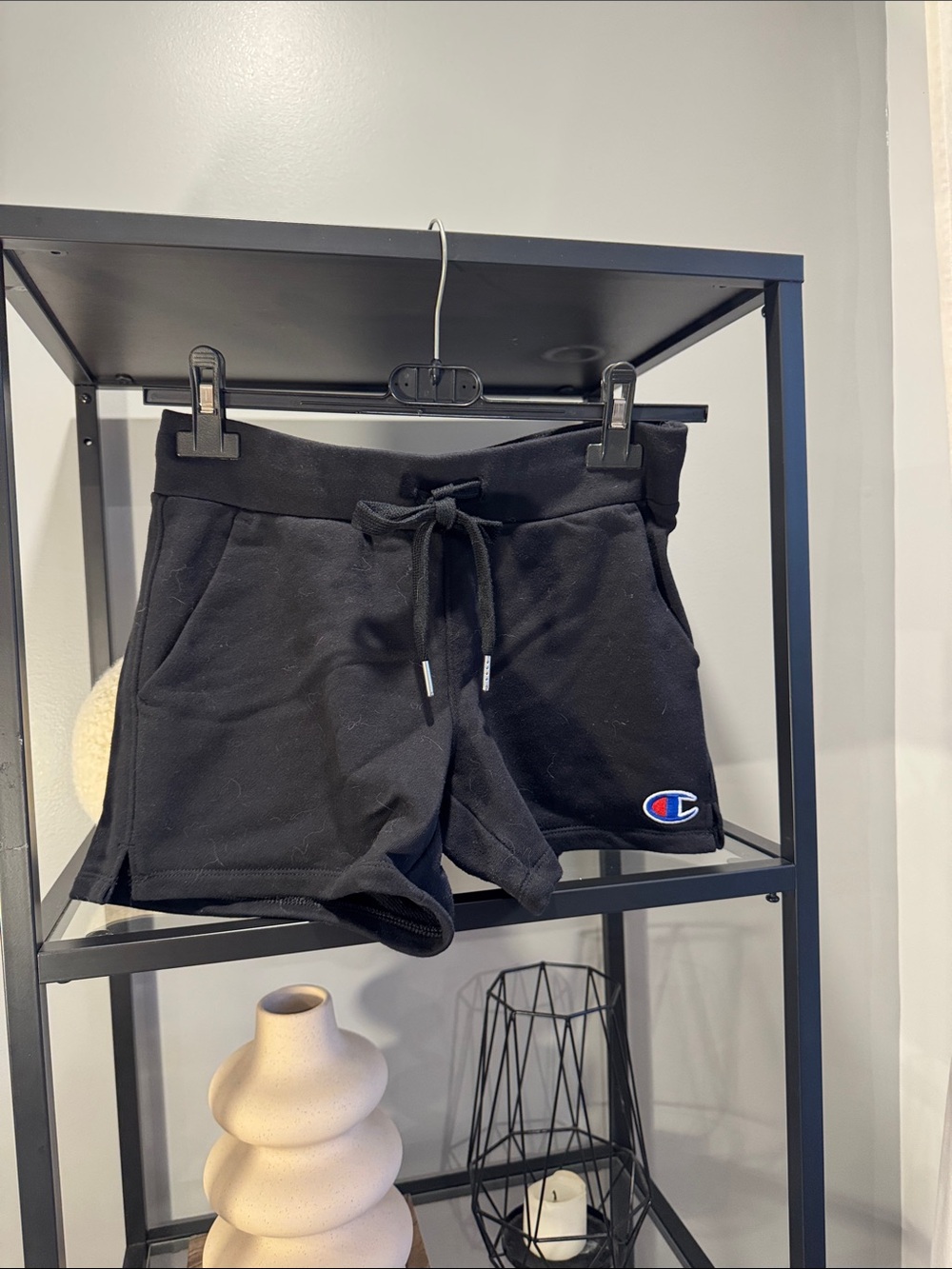 500. Champion Black Athletic Fleece Drawstring Shorts